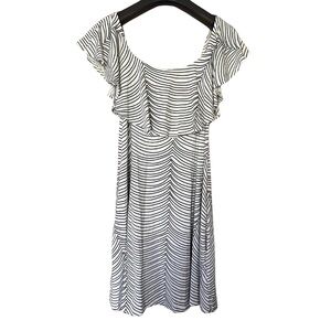 NWT Fighting Eel Martina Dress with Pockets Freehand Stripe Black White Small